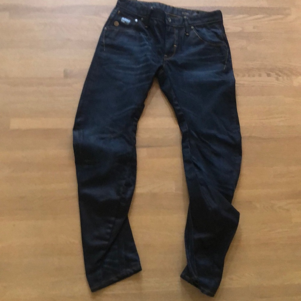 G-Star jeans- dark wash with whiskering .